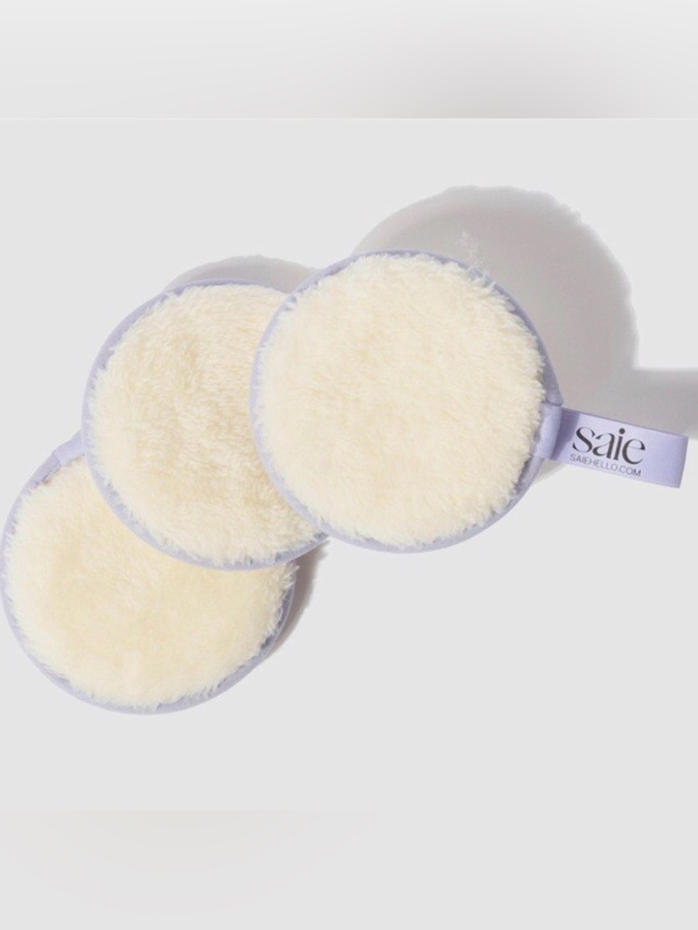 Saie Reusable Cream Makeup Remover Beauty Rounds- Soft Lavender Trim